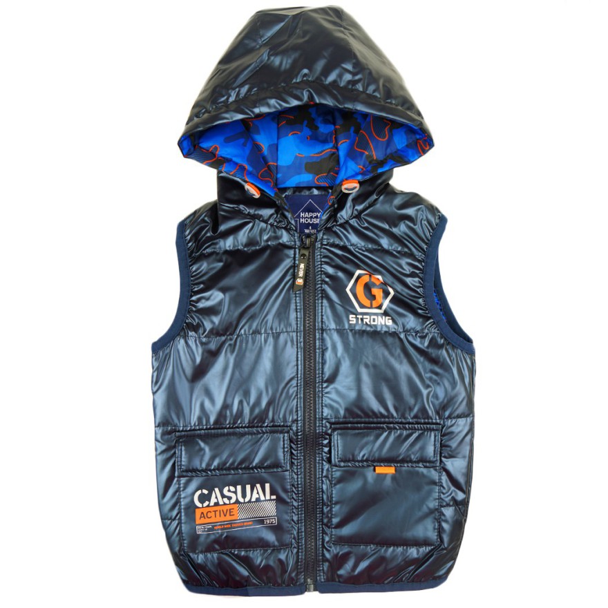 Granatowa KAMIZELKA bezrękawnik STRONG metalik