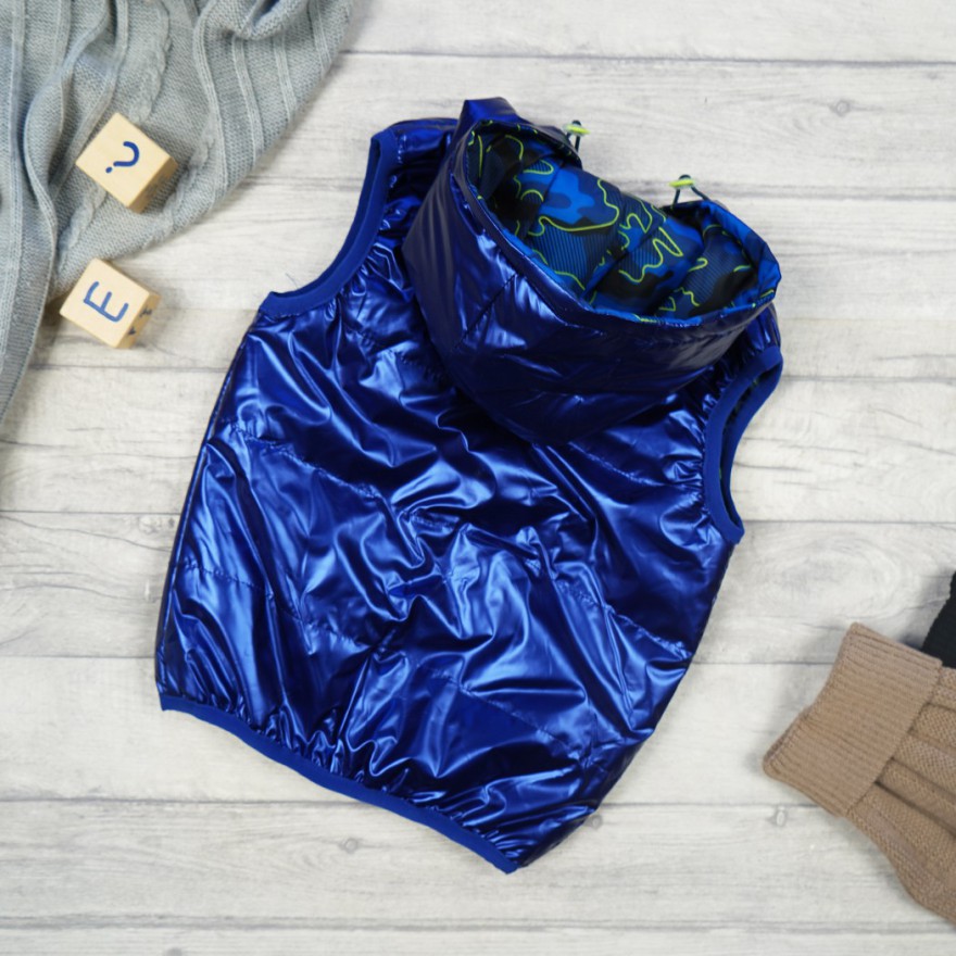 Niebieska KAMIZELKA bezrękawnik STRONG metalik