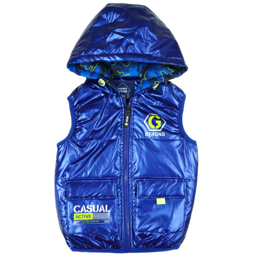 Niebieska KAMIZELKA bezrękawnik STRONG metalik