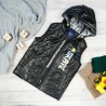 Czarna KAMIZELKA SKATE metalik bezrękawnik chłopięcy