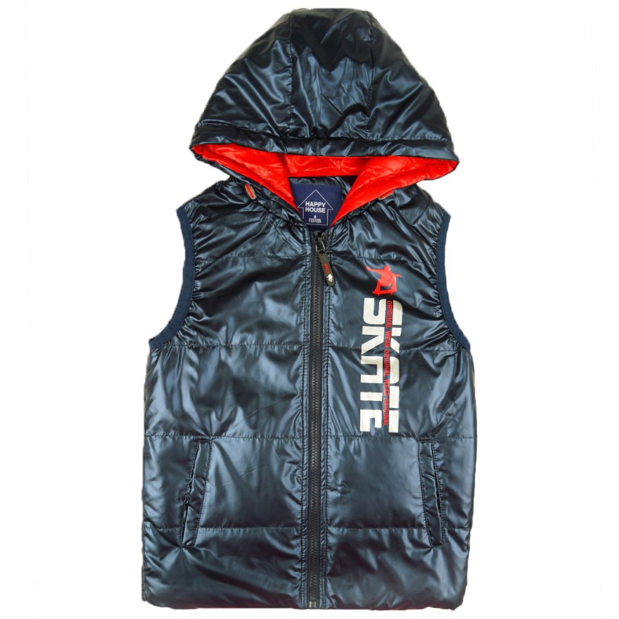 Granatowa KAMIZELKA SKATE metalik bezrękawnik chłopięcy