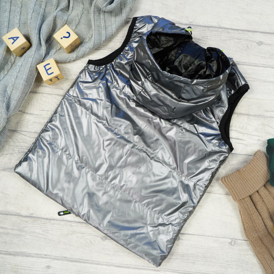 Szara KAMIZELKA SKATE metalik bezrękawnik chłopięcy