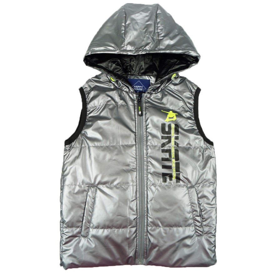 Szara KAMIZELKA SKATE metalik bezrękawnik chłopięcy