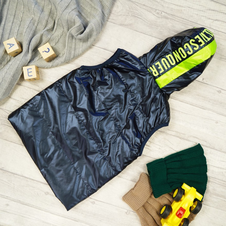 Granatowa KAMIZELKA BROOKLYN metalik bezrękawnik chłopięcy