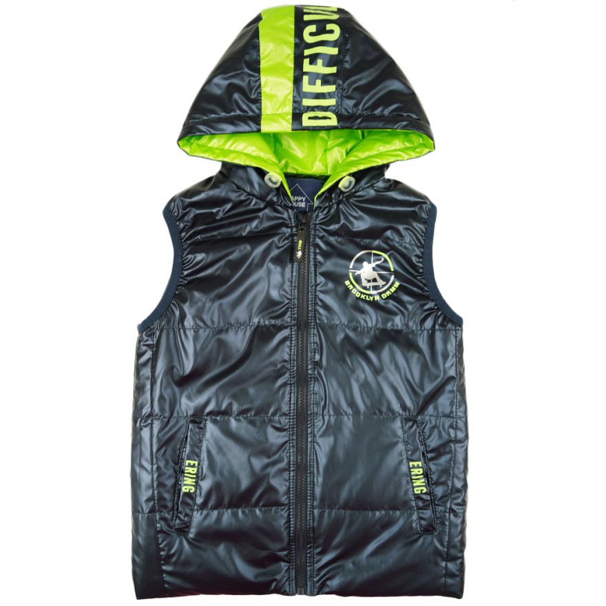 Granatowa KAMIZELKA BROOKLYN metalik bezrękawnik chłopięcy