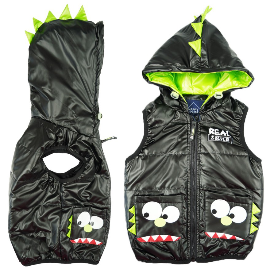 Czarna KAMIZELKA bezrękawnik STWOREK real smile metalik