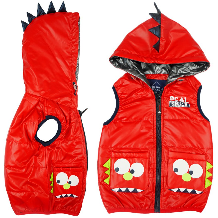 Czerwona KAMIZELKA bezrękawnik STWOREK real smile metalik