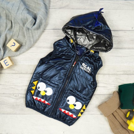 Granatowa KAMIZELKA bezrękawnik STWOREK real smile metalik