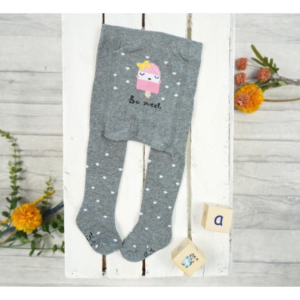 RAJSTOPY dziecięce grafitowe z lodem wzór 628