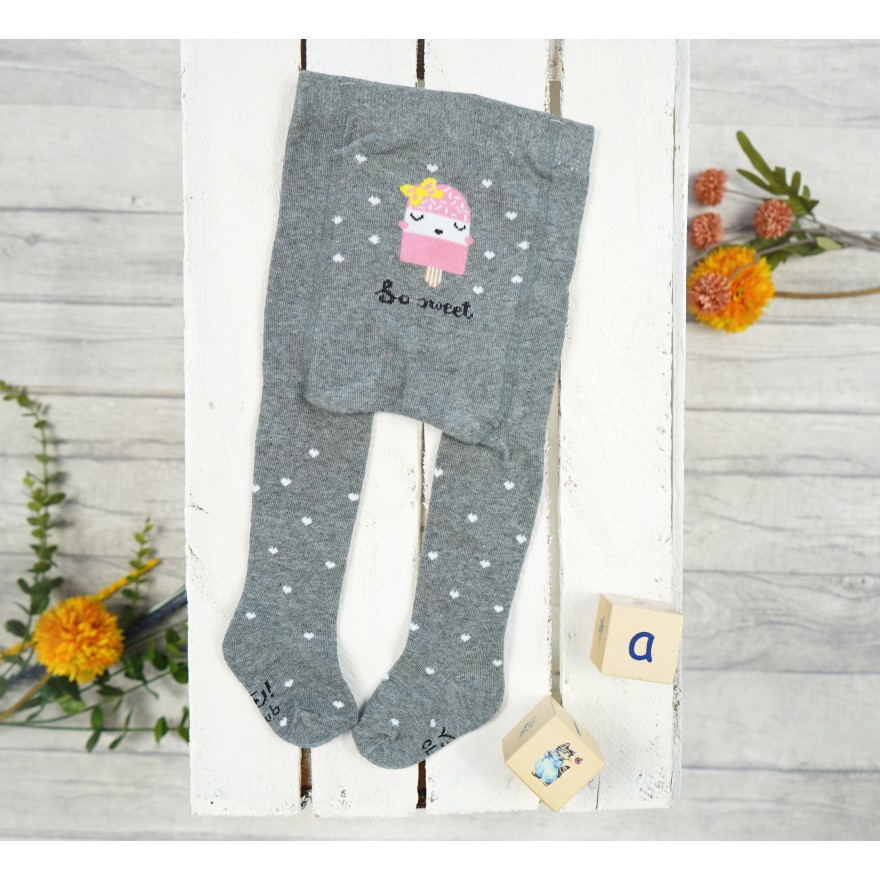 RAJSTOPY dziecięce grafitowe z lodem wzór 628