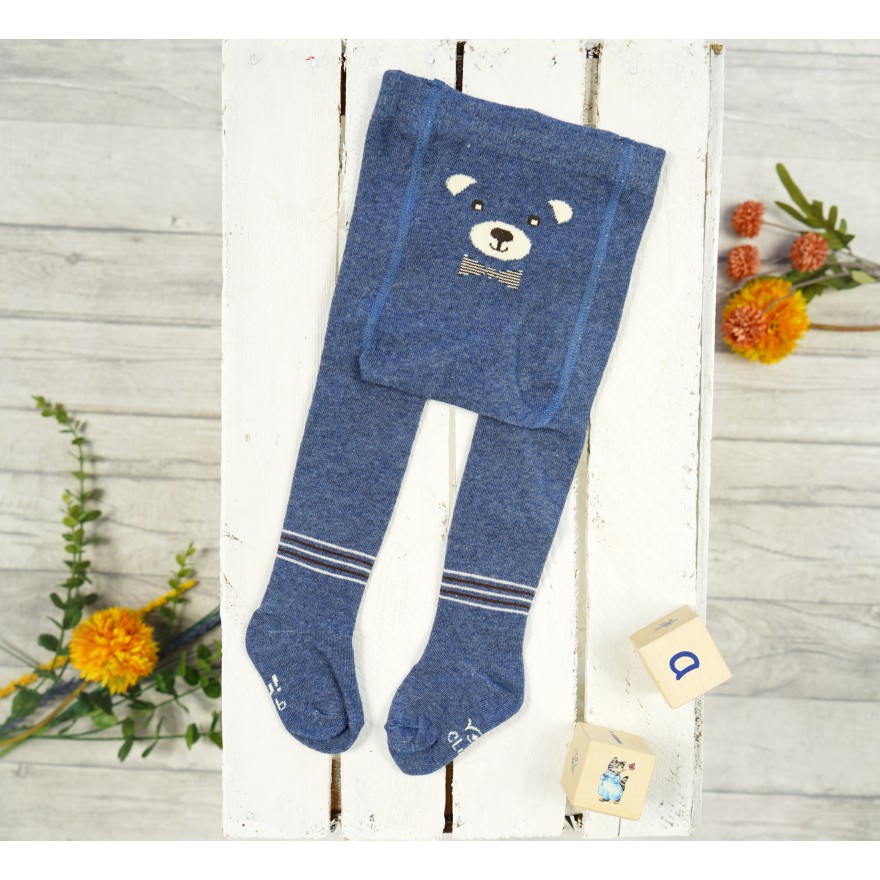 RAJSTOPY dziecięce jeans z misiem wzór 634