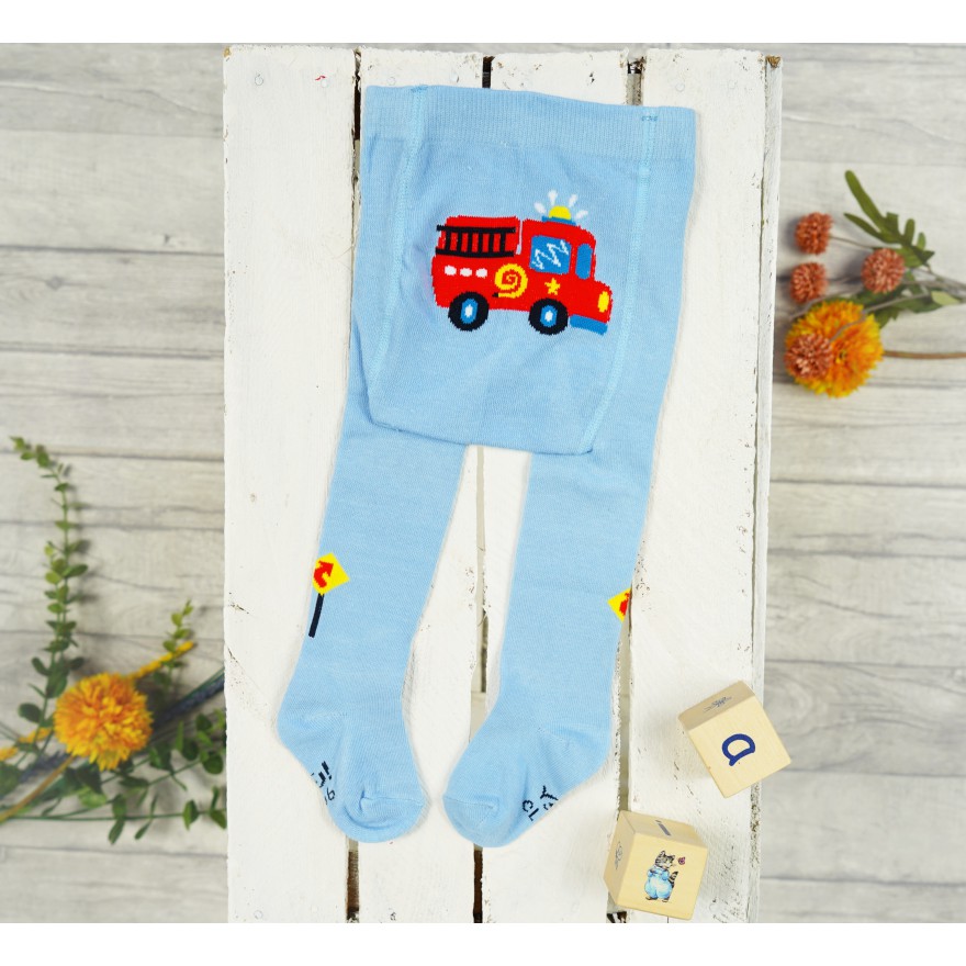 RAJSTOPY dziecięce błękitne z autem wzór 635