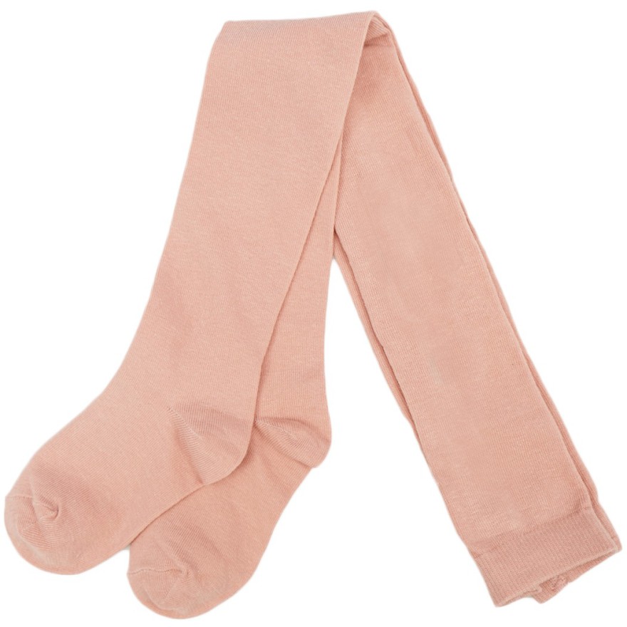 Pudrowy róż RAJSTOPY bawełniane gładkie