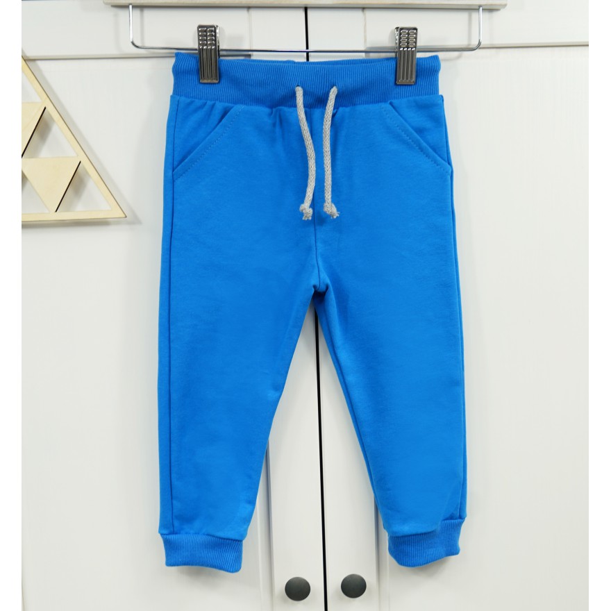 Niebieskie spodnie dresowe wiązane wiosna jesień