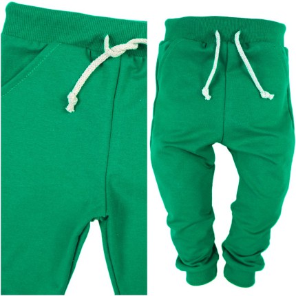 Zielone spodnie dresowe wiązane wiosna jesień