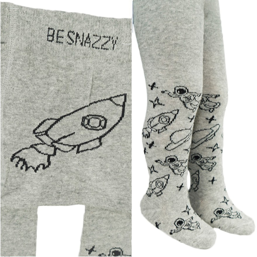 RAJSTOPY chłopięce szare w rakiety wzór 643