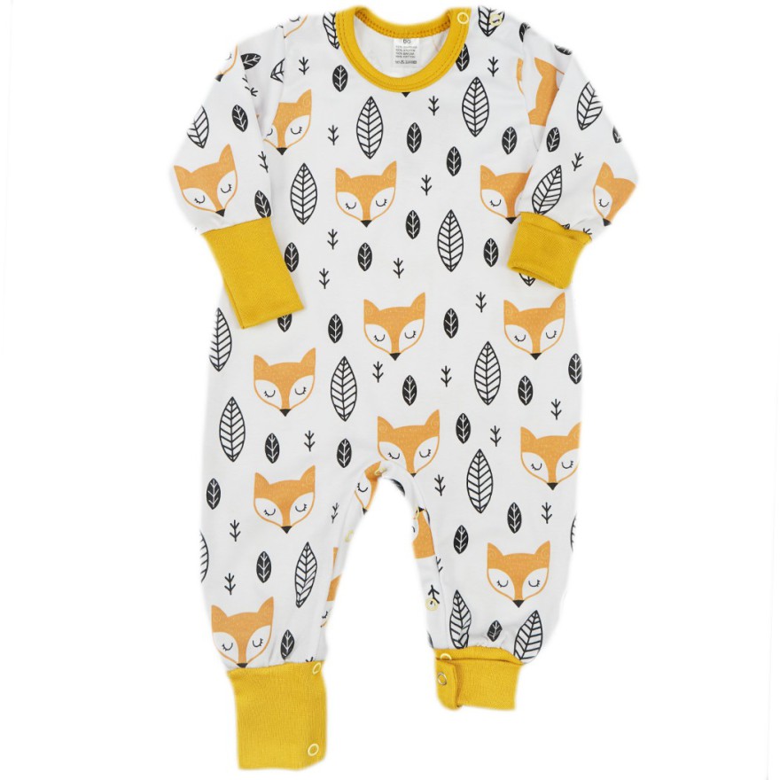 Pajac bez stópek RAMPERS musztarda w liski pajacyk rosnący 412