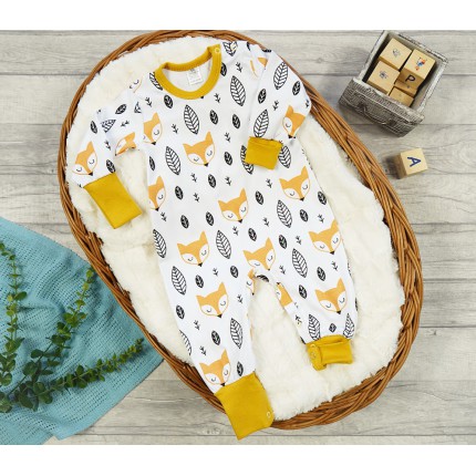 Pajac bez stópek RAMPERS musztarda w liski pajacyk rosnący 412