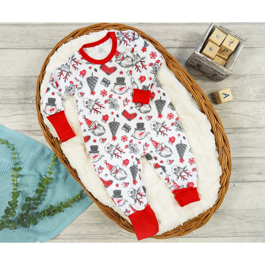 Pajac bez stópek RAMPERS Święta czerwony pajacyk rosnący 415