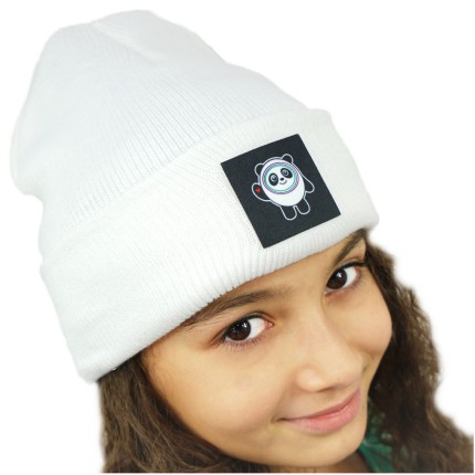 Biała CZAPKA dziecięca NEON
