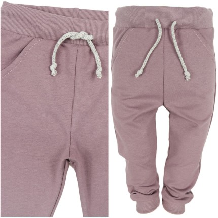 Lila spodnie dresowe wiązane wiosna jesień