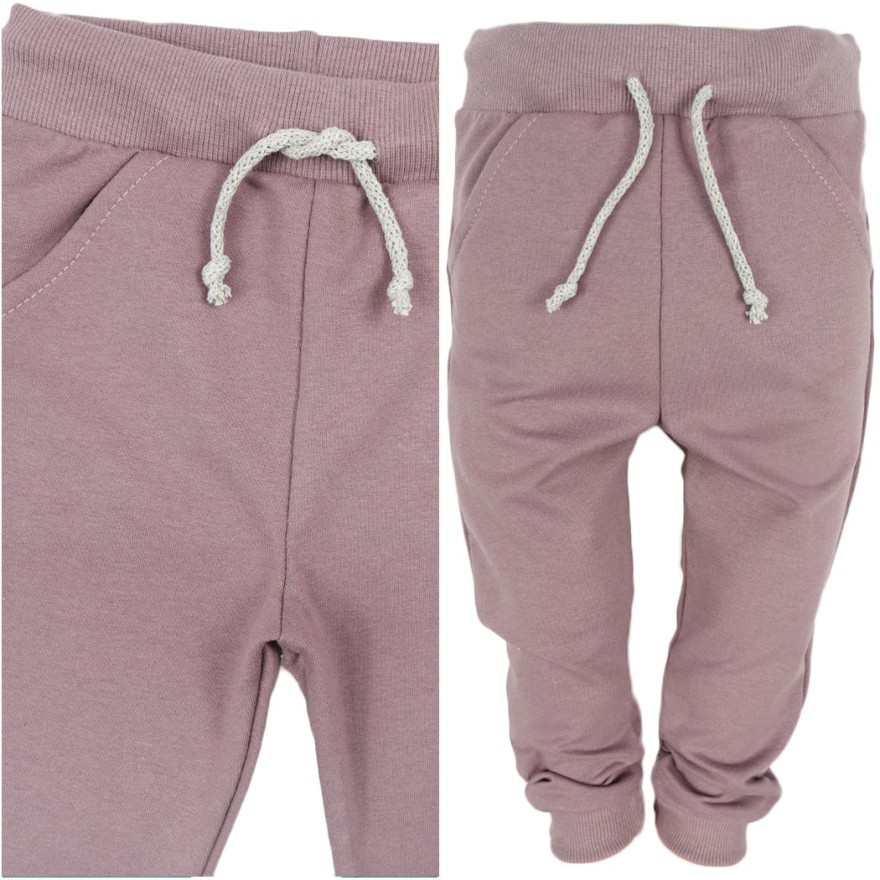 Lila spodnie dresowe wiązane wiosna jesień
