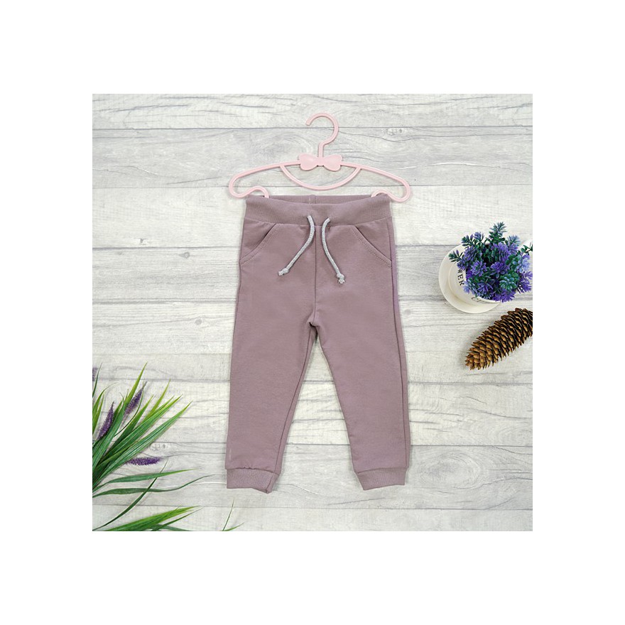 Lila spodnie dresowe wiązane wiosna jesień