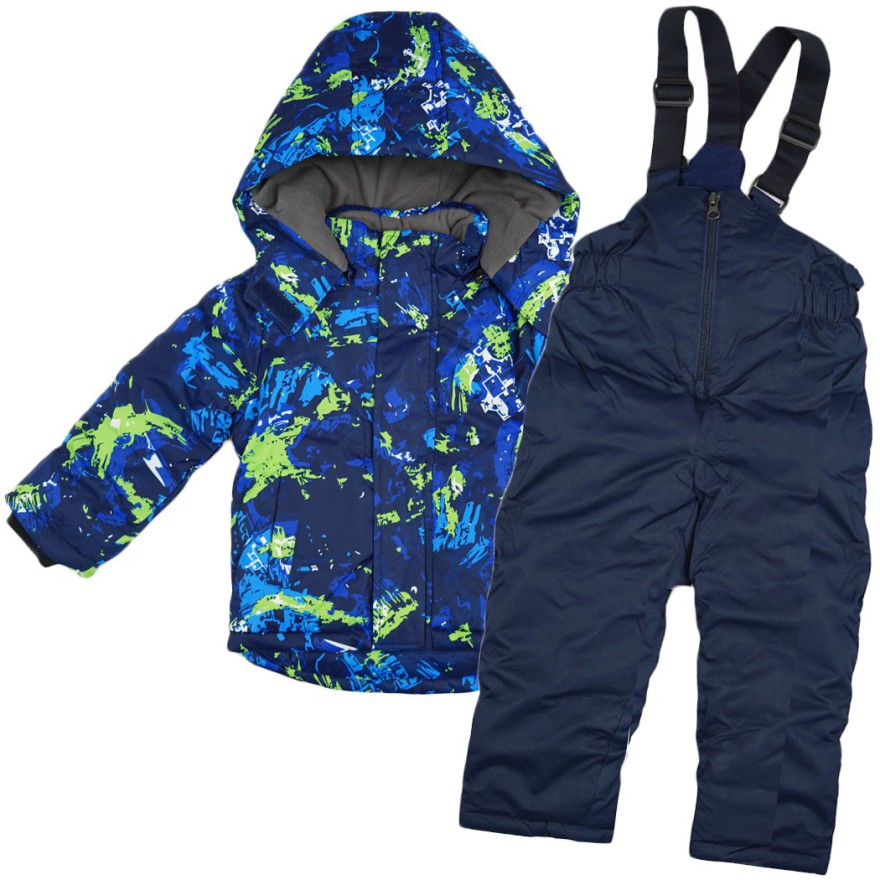 ZIMOWY KOMBINEZON dwuczęściowy GRANATOWY ART kurtka + spodnie