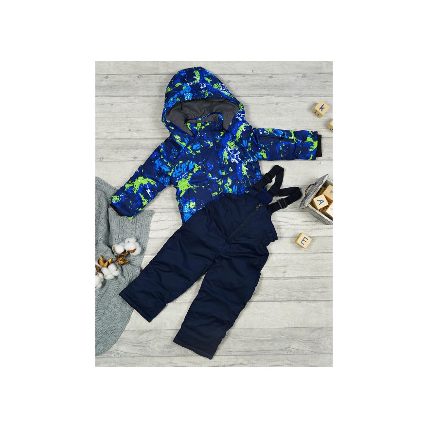 ZIMOWY KOMBINEZON dwuczęściowy GRANATOWY ART kurtka + spodnie