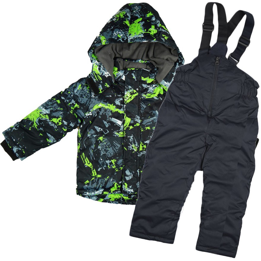 ZIMOWY KOMBINEZON dwuczęściowy CZARNY ART kurtka + spodnie