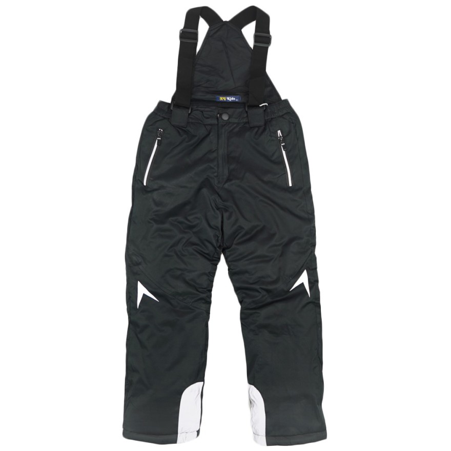 SPODNIE NARCIARSKIE zimowe CZARNE z odblaskami