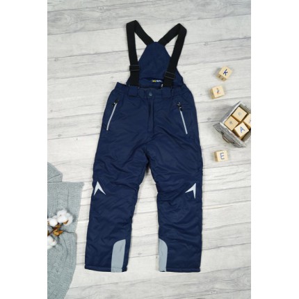 SPODNIE NARCIARSKIE zimowe GRANATOWE z odblaskami