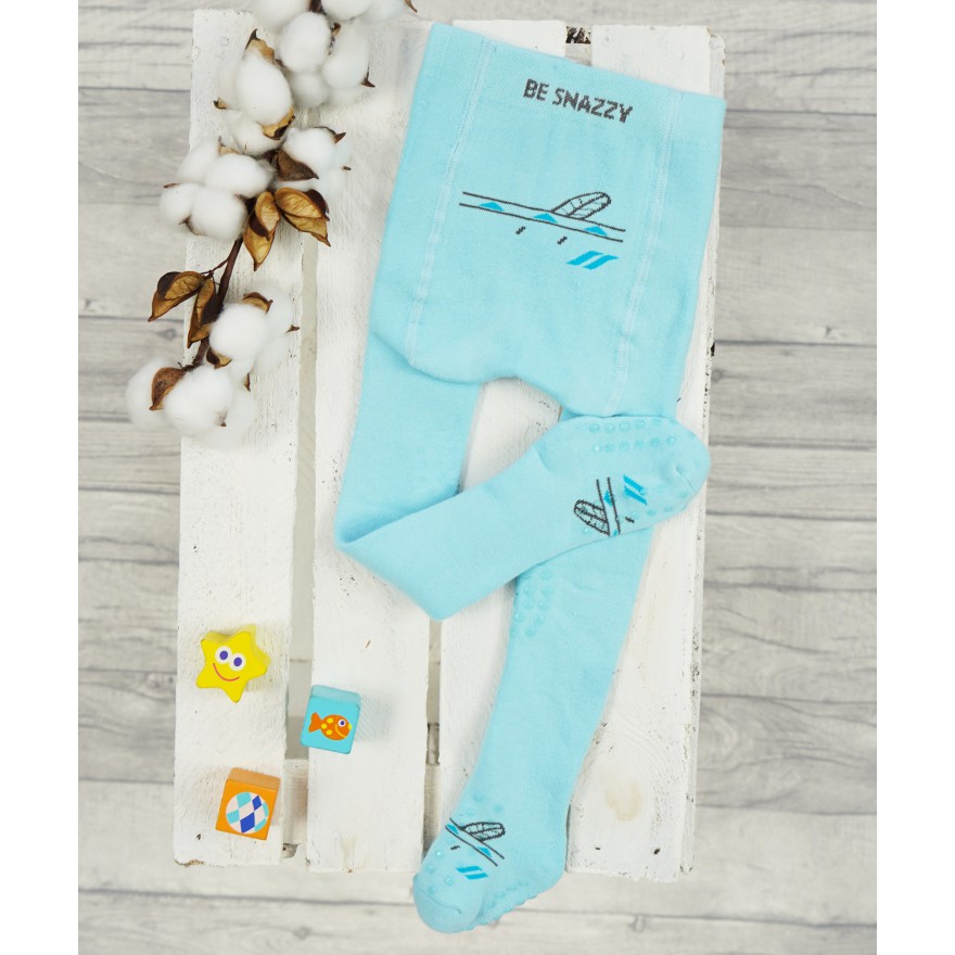 RAJSTOPY frotte GRUBE POTRÓJNY ABS miętowe wzór 611