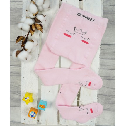 RAJSTOPY frotte do RACZKOWANIA GRUBE 3x ABS różowe z królewną wzór 614