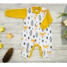 Pajac pajacyk bawełniany musztardowy w liski wzór 412