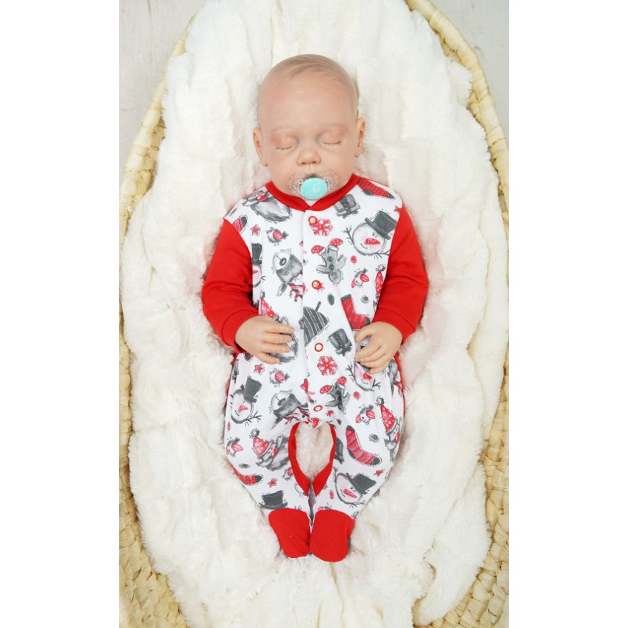 Pajac pajacyk bawełniany czerwony święta wzór 415