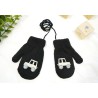 Czarne RĘKAWICZKI ciepłe 1P AUTO sznurek dotyk r. 110-134