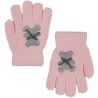 Różowe rękawiczki 5P z aplikacją MISIA 3D r.110-134