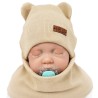 Piaskowy komplet BEAR czapka + komin wiosna/jesień