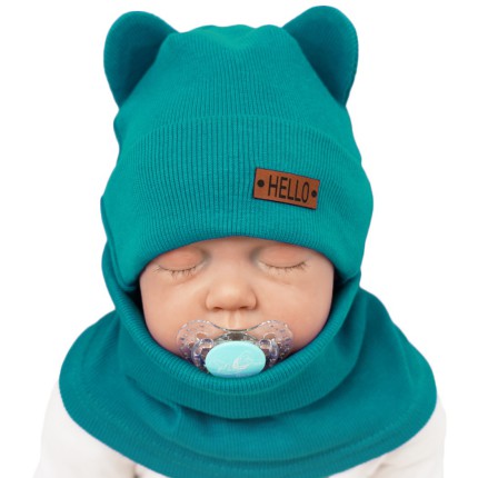 Morski komplet BEAR czapka + komin wiosna/jesień