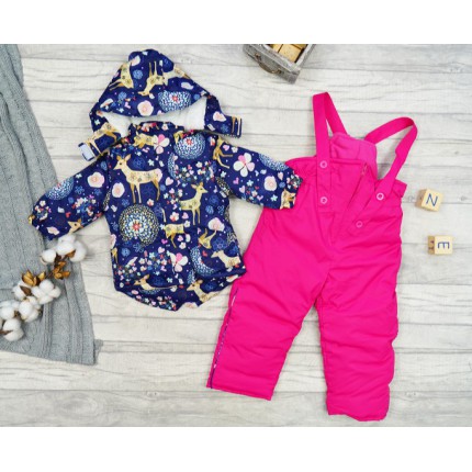ZIMOWY KOMBINEZON dwuczęściowy DWUKOLOROWY SARENKI kurtka + spodnie
