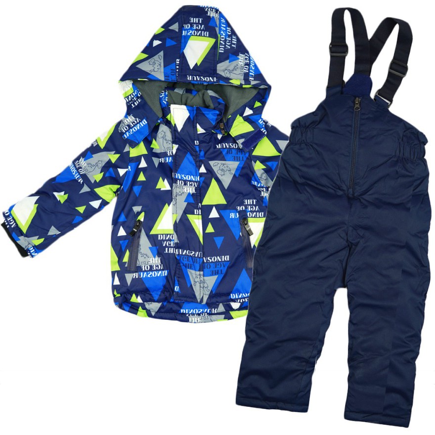 ZIMOWY KOMBINEZON dwuczęściowy DINO ZIELONY kurtka + spodnie