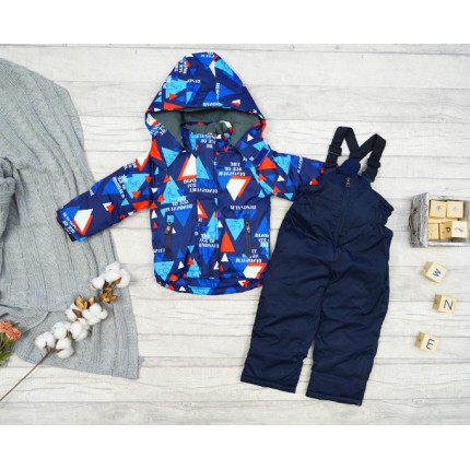 ZIMOWY KOMBINEZON dwuczęściowy DINO CZERWONY kurtka + spodnie