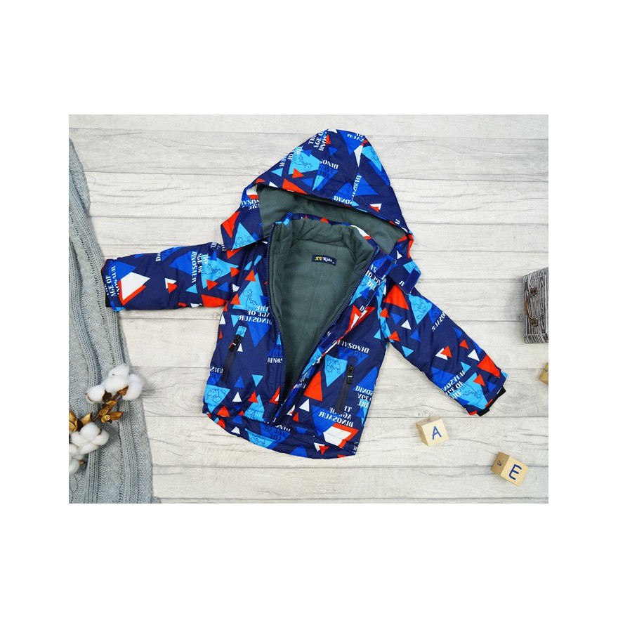 ZIMOWY KOMBINEZON dwuczęściowy DINO CZERWONY kurtka + spodnie