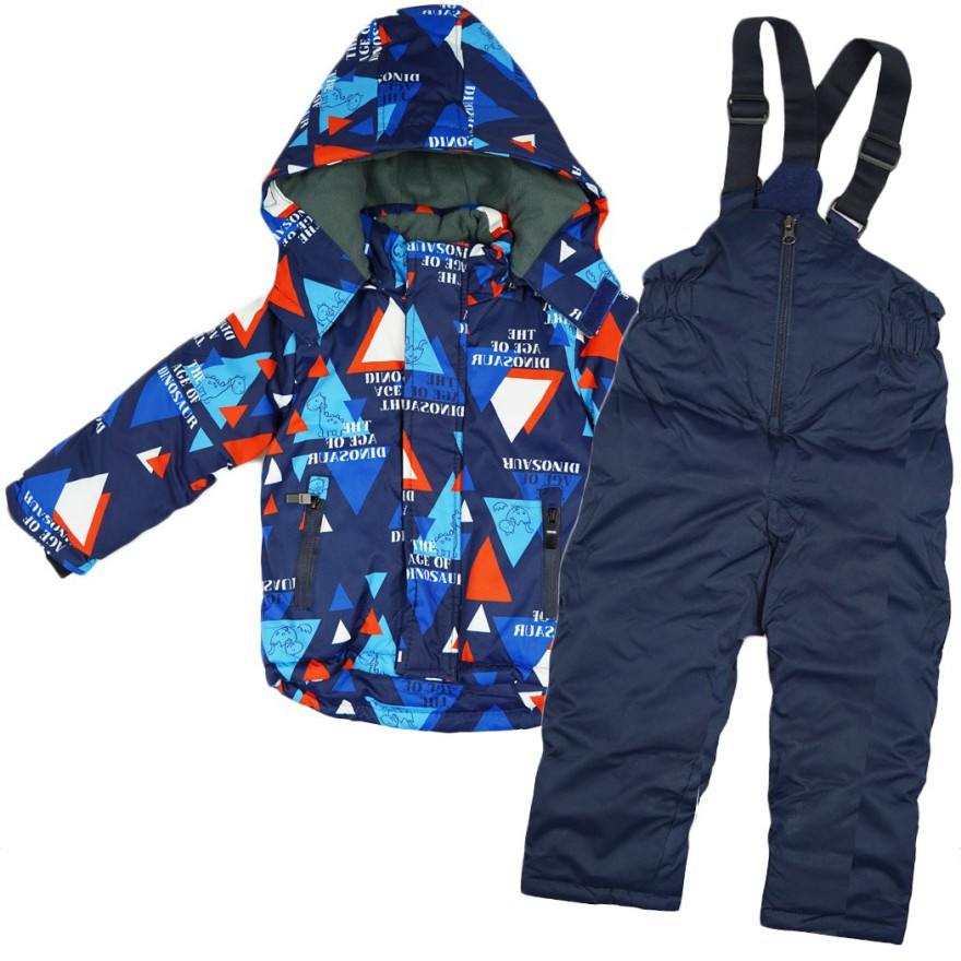 ZIMOWY KOMBINEZON dwuczęściowy DINO CZERWONY kurtka + spodnie