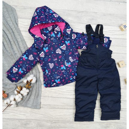 ZIMOWY KOMBINEZON dwuczęściowy GRANAT W SERCA kurtka + spodnie