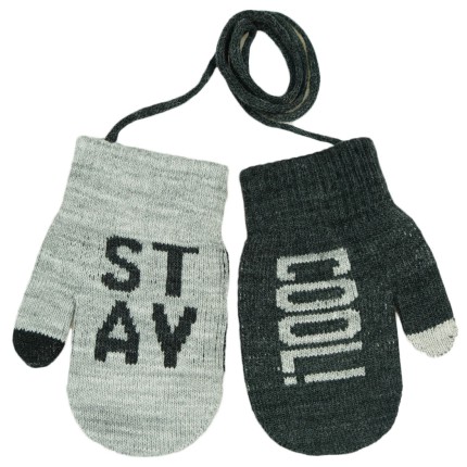 Grafitowo- szare RĘKAWICZKI 1P sznurek STAY COOL r. 98-134