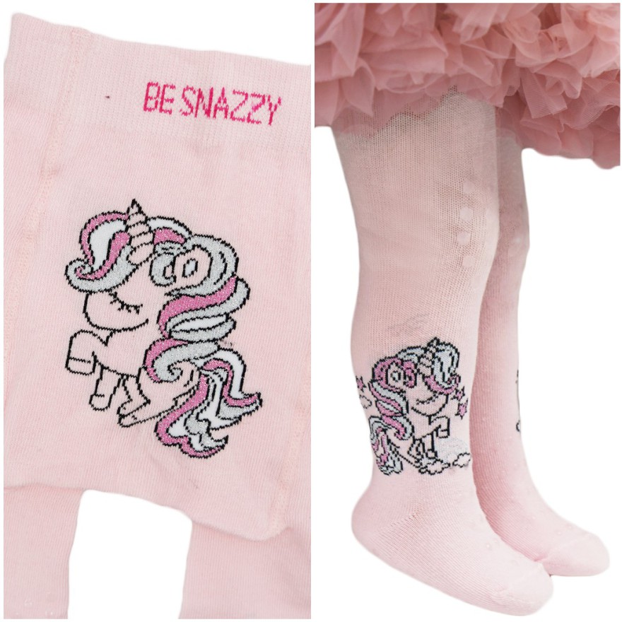 RAJSTOPY do RACZKOWANIA 3x ABS różowe z jednorożcem wzór 649