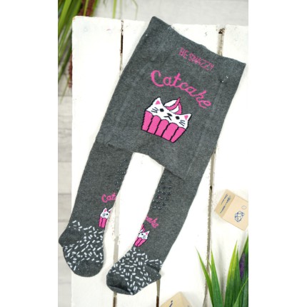 RAJSTOPY do RACZKOWANIA 3x ABS grafitowe z catcake wzór 652