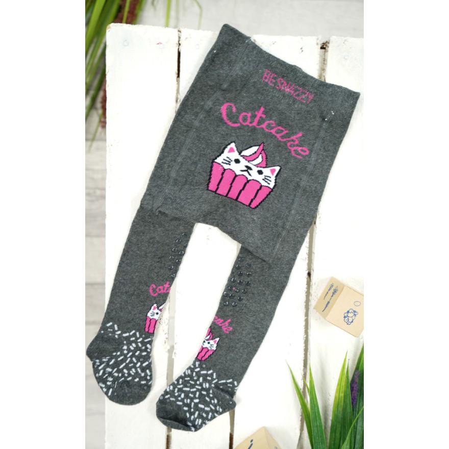 RAJSTOPY do RACZKOWANIA 3x ABS grafitowe z catcake wzór 652